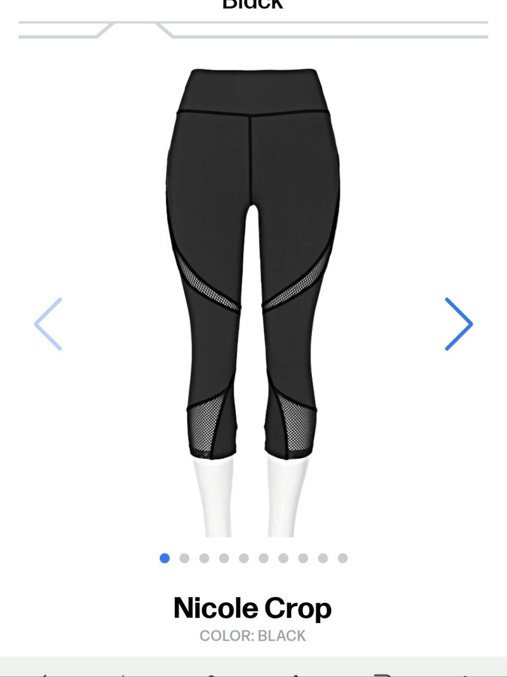 NWT POP Fit "Nicole" Black Mesh Detail High-Waist Crop Leggings with Pockets 2XL